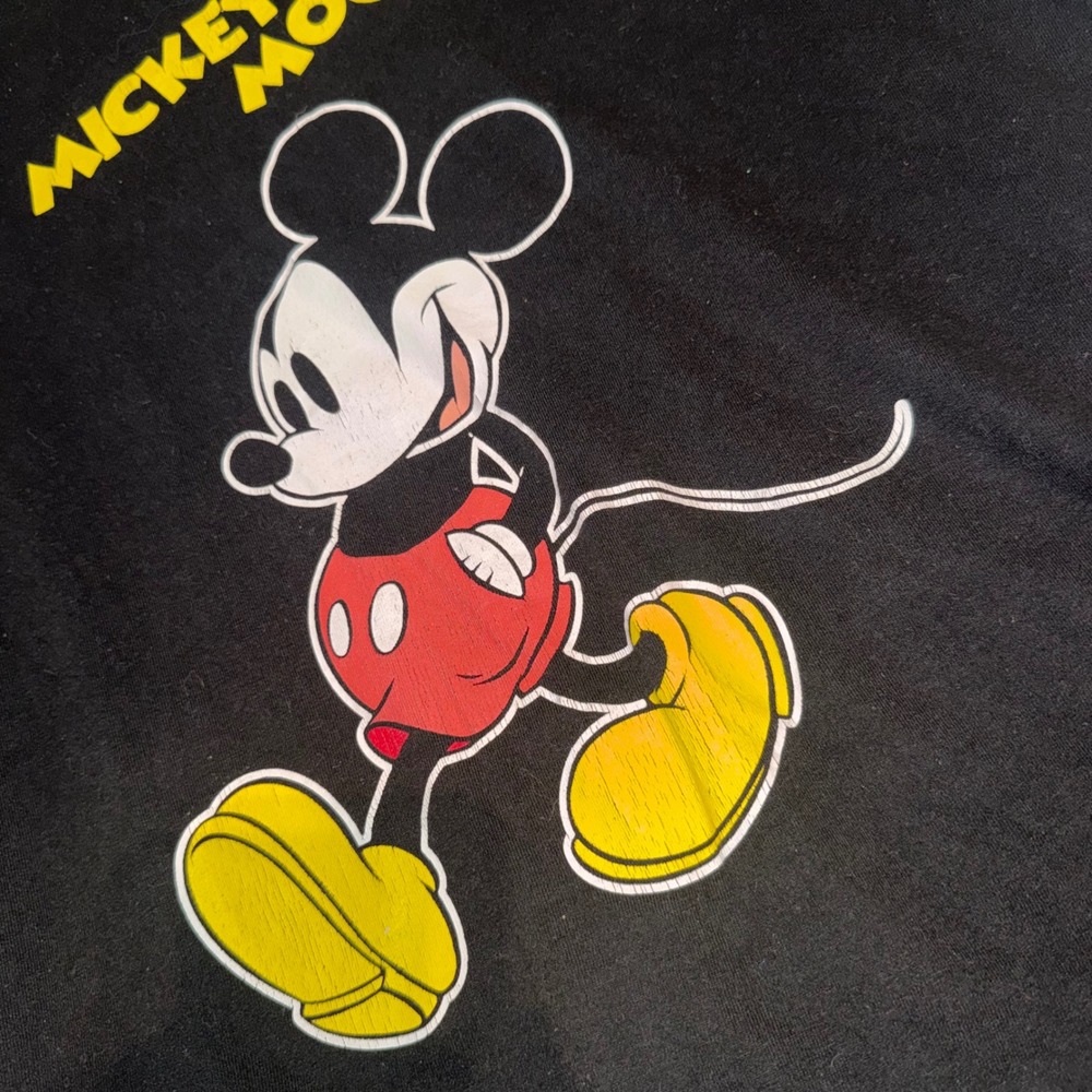 Disney Mickey Mouse Graphic T-Shirt Black XL Short Sleeve Crew Neck C-Life Group
